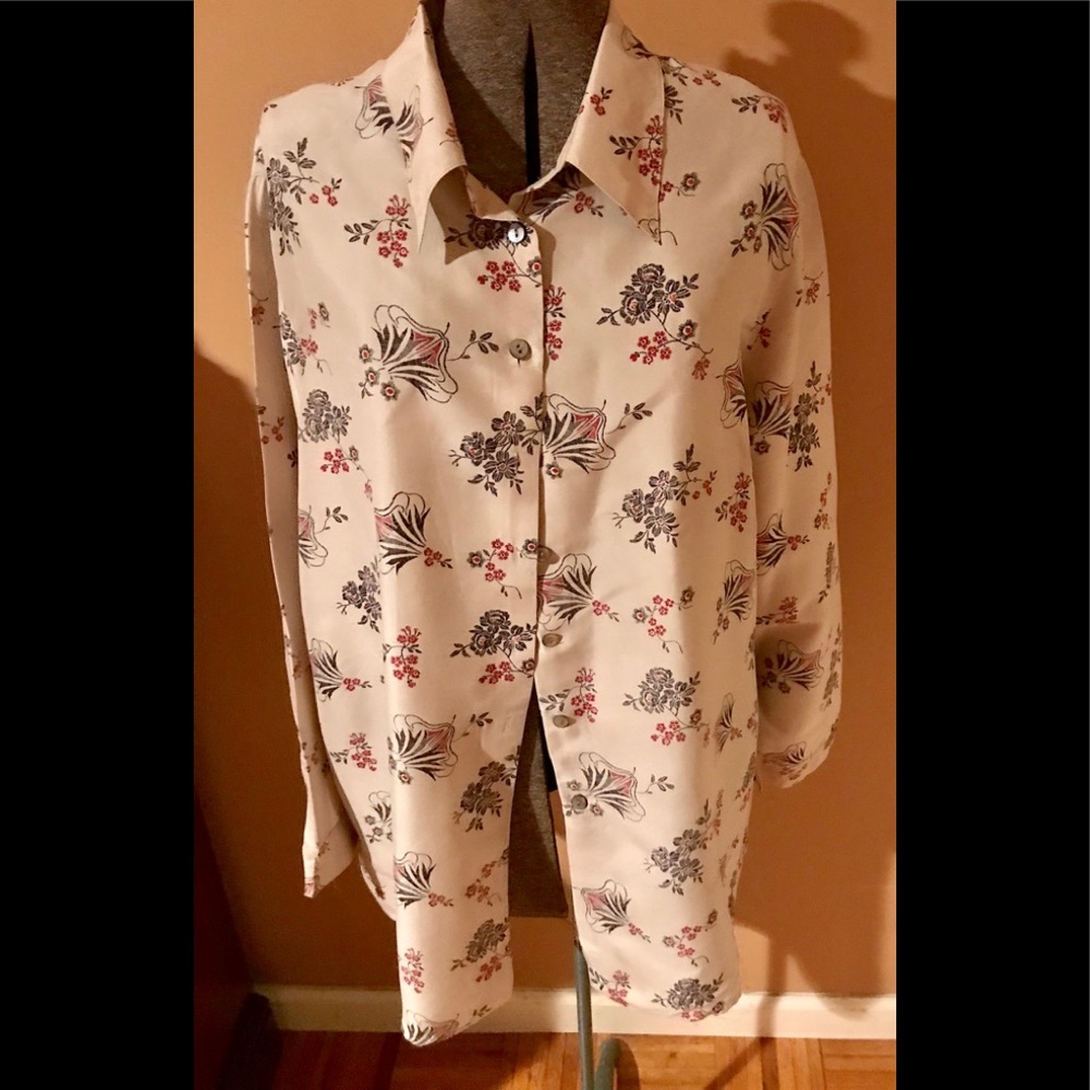 Long button down blouse